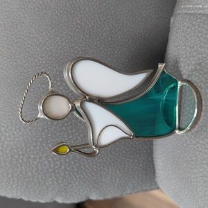 Vintage Stained Glass Angel/Candle